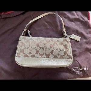 Coach metallic signature bag